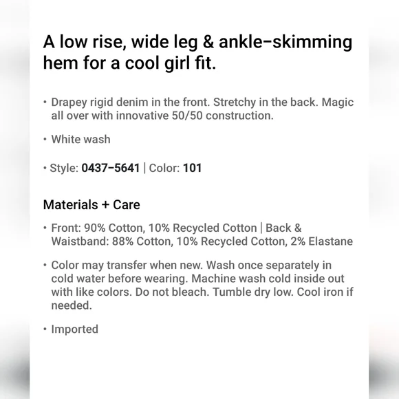 AE Dreamy Drape Stridgid Low Rise Baggy Wide Leg Cropped 6 Long - Picture 9 of 16